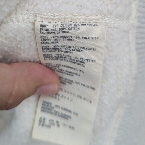 Y2K Abercrombie Fitch Cream Hoodie Zip Up Distressed Logo Spellout M - Picture 9 of 10